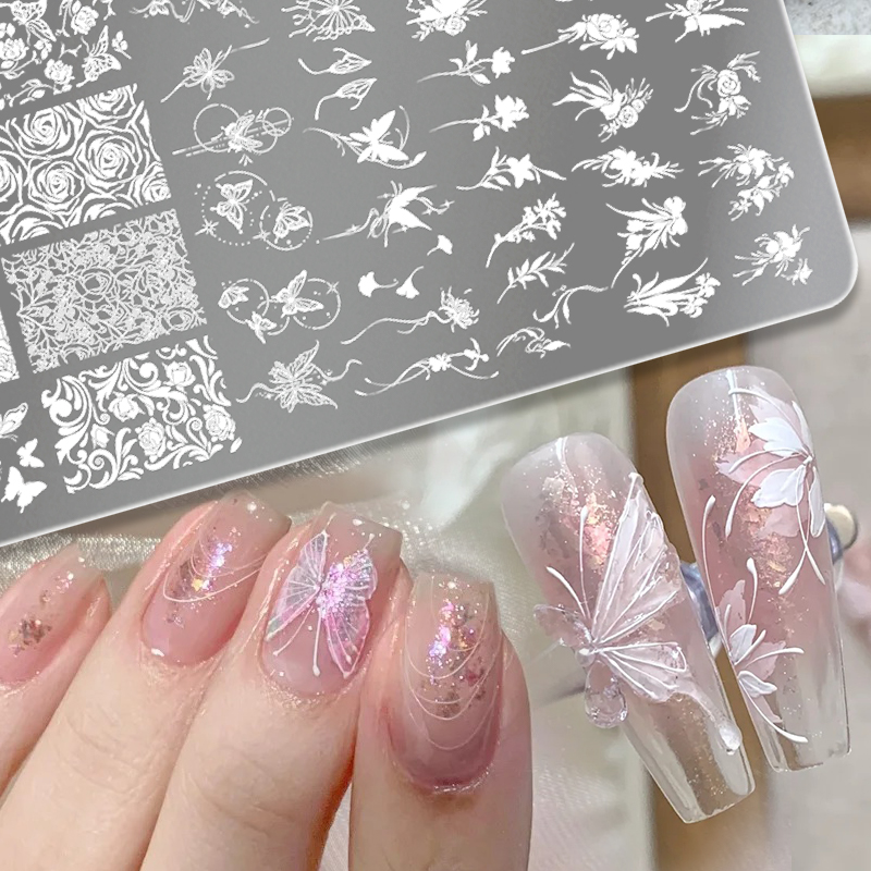 3D Printing Template - BORN PRETTY Çiçek Desenli Tırnak Baskı