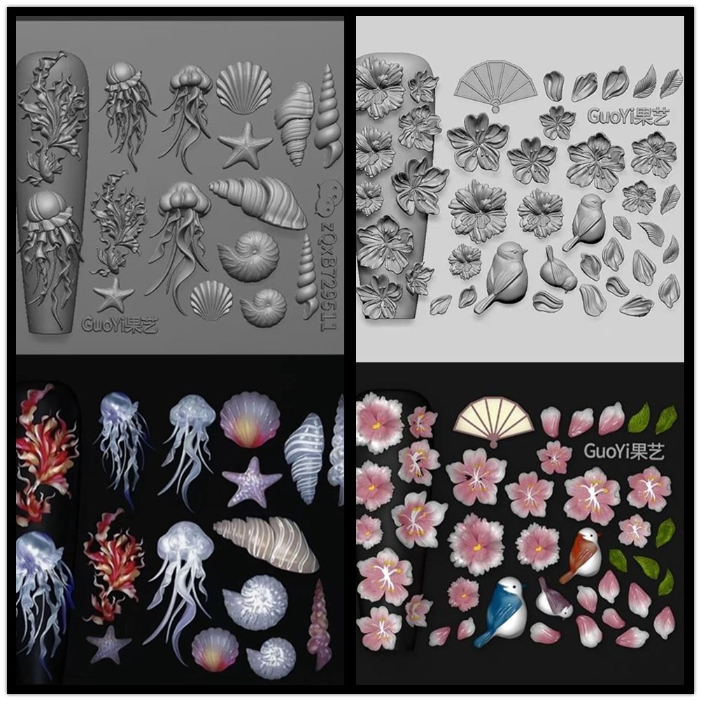 3D Printing Template - 1 adet Fiyonklu Deniz Denizanası Kabuğu