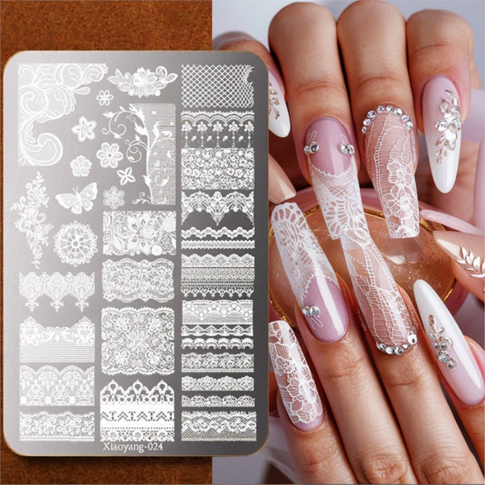 3D Printing Template - 9*15 cm 3D Dantel Kelebek Nail